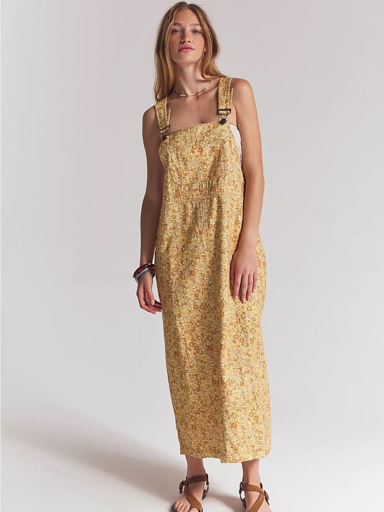 Free People Dresses & Skirts - Free People Hanson Apron Midi Dress Size M